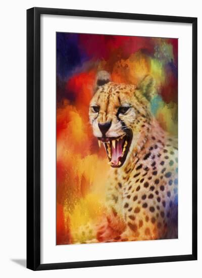 Colorful Expressions Cheetah 2-Jai Johnson-Framed Giclee Print