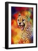 Colorful Expressions Cheetah 2-Jai Johnson-Framed Giclee Print