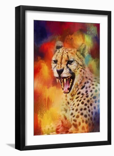 Colorful Expressions Cheetah 2-Jai Johnson-Framed Giclee Print