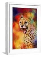 Colorful Expressions Cheetah 2-Jai Johnson-Framed Giclee Print