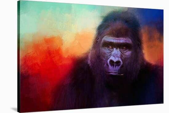 Colorful Expressions Gorilla-Jai Johnson-Stretched Canvas