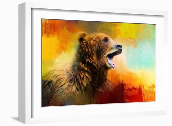 Colorful Expressions Grizzly Bear 2-Jai Johnson-Framed Giclee Print