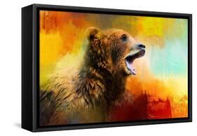 Colorful Expressions Grizzly Bear 2-Jai Johnson-Framed Stretched Canvas