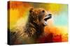 Colorful Expressions Grizzly Bear 2-Jai Johnson-Stretched Canvas