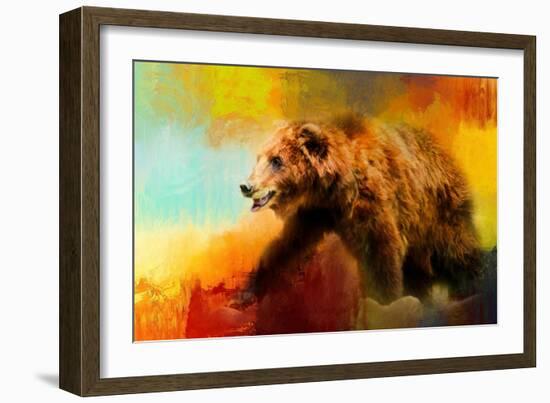 Colorful Expressions Grizzly Bear-Jai Johnson-Framed Giclee Print