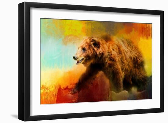 Colorful Expressions Grizzly Bear-Jai Johnson-Framed Giclee Print