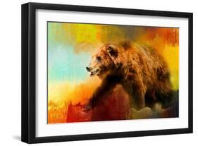 Colorful Expressions Grizzly Bear-Jai Johnson-Framed Giclee Print