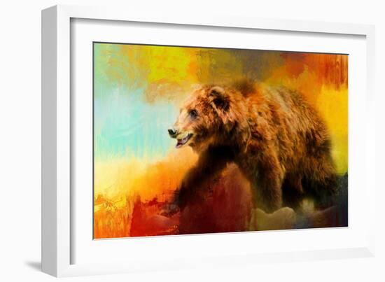 Colorful Expressions Grizzly Bear-Jai Johnson-Framed Giclee Print