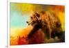 Colorful Expressions Grizzly Bear-Jai Johnson-Framed Giclee Print