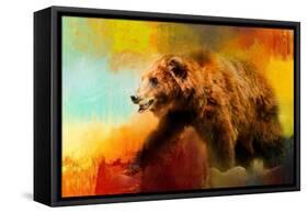 Colorful Expressions Grizzly Bear-Jai Johnson-Framed Stretched Canvas