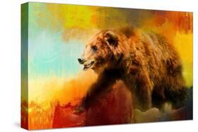 Colorful Expressions Grizzly Bear-Jai Johnson-Stretched Canvas