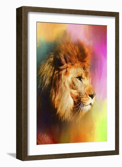 Colorful Expressions Lion-Jai Johnson-Framed Giclee Print