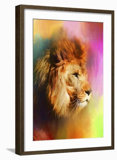 Colorful Expressions Lion-Jai Johnson-Framed Giclee Print