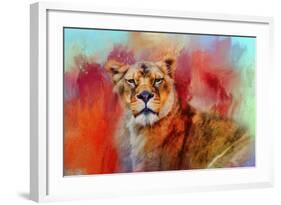 Colorful Expressions Lioness-Jai Johnson-Framed Giclee Print