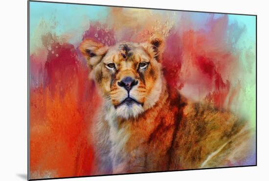 Colorful Expressions Lioness-Jai Johnson-Mounted Giclee Print