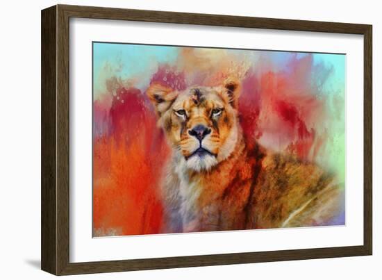 Colorful Expressions Lioness-Jai Johnson-Framed Giclee Print