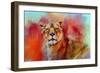 Colorful Expressions Lioness-Jai Johnson-Framed Giclee Print