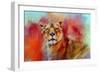 Colorful Expressions Lioness-Jai Johnson-Framed Giclee Print