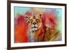 Colorful Expressions Lioness-Jai Johnson-Framed Giclee Print