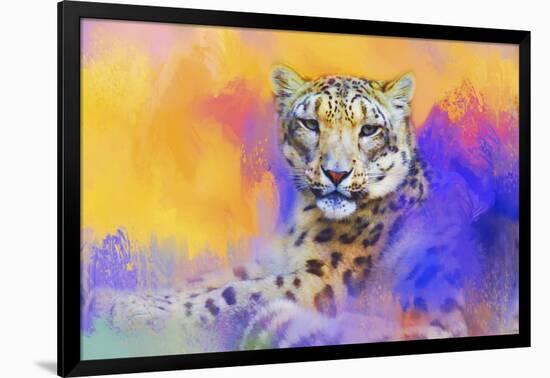 Colorful Expressions Snow Leopard-Jai Johnson-Framed Giclee Print