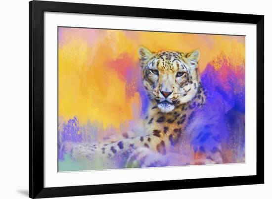 Colorful Expressions Snow Leopard-Jai Johnson-Framed Giclee Print