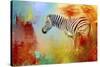 Colorful Expressions Zebra-Jai Johnson-Stretched Canvas