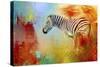 Colorful Expressions Zebra-Jai Johnson-Stretched Canvas