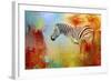 Colorful Expressions Zebra-Jai Johnson-Framed Giclee Print