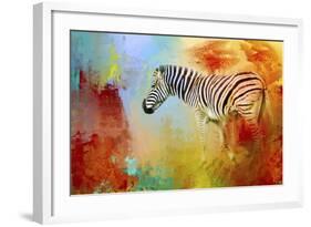 Colorful Expressions Zebra-Jai Johnson-Framed Giclee Print