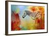 Colorful Expressions Zebra-Jai Johnson-Framed Giclee Print