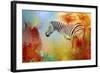 Colorful Expressions Zebra-Jai Johnson-Framed Giclee Print