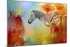 Colorful Expressions Zebra-Jai Johnson-Mounted Giclee Print