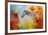 Colorful Expressions Zebra-Jai Johnson-Framed Giclee Print