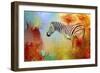 Colorful Expressions Zebra-Jai Johnson-Framed Giclee Print