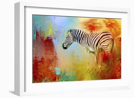 Colorful Expressions Zebra-Jai Johnson-Framed Giclee Print