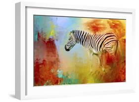 Colorful Expressions Zebra-Jai Johnson-Framed Giclee Print