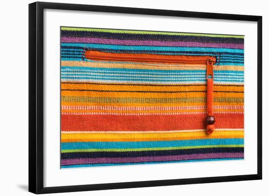 Colorful Fabric Texture With Zipper-Ultrapro-Framed Art Print