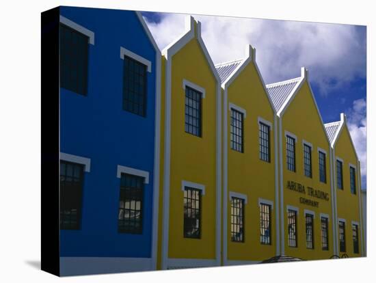 Colorful Facades, Oranjestad, Aruba-George Oze-Stretched Canvas