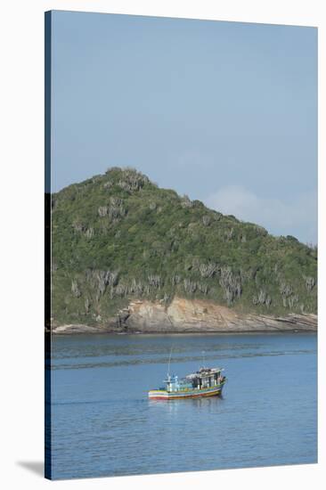 Colorful Fishing Boat Off the Coast of Buzios, Rio De Janeiro, Brazil-Cindy Miller Hopkins-Stretched Canvas