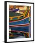 Colorful Fishing Boat Reflecting in Water, Malta-Robin Hill-Framed Photographic Print