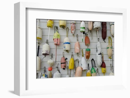 Colorful Fishing Floats, Block Island, Rhode Island, USA-Cindy Miller Hopkins-Framed Photographic Print