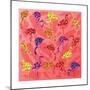 Colorful Flamingo Bird Silhouettes Illustration Collection Vector-Kristaps Eberlins-Mounted Premium Giclee Print