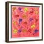 Colorful Flamingo Bird Silhouettes Illustration Collection Vector-Kristaps Eberlins-Framed Art Print