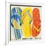 Colorful Flip Flops-Mary Escobedo-Framed Art Print