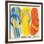 Colorful Flip Flops-Mary Escobedo-Framed Art Print