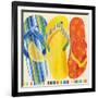 Colorful Flip Flops-Mary Escobedo-Framed Art Print