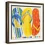 Colorful Flip Flops-Mary Escobedo-Framed Art Print