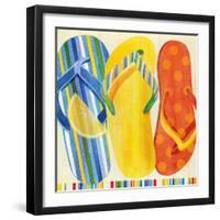 Colorful Flip Flops-Mary Escobedo-Framed Art Print