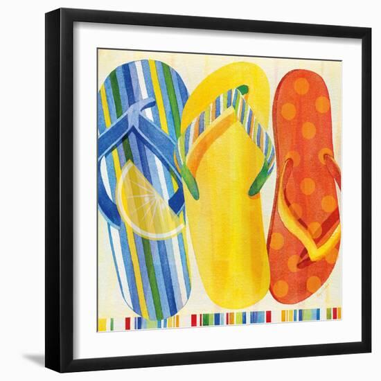 Colorful Flip Flops-Mary Escobedo-Framed Art Print