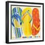 Colorful Flip Flops-Mary Escobedo-Framed Art Print